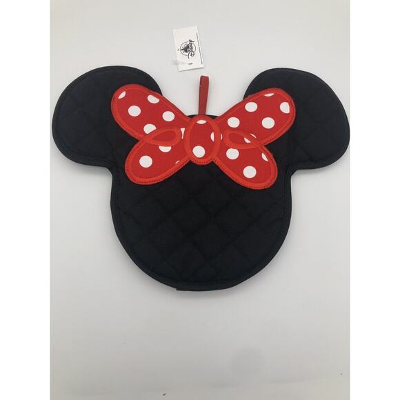 Disney Parks Minnie Mouse Quilted Black Pot Holder - Mousewares Kitchen Hot Pad - Picture 1 of 6